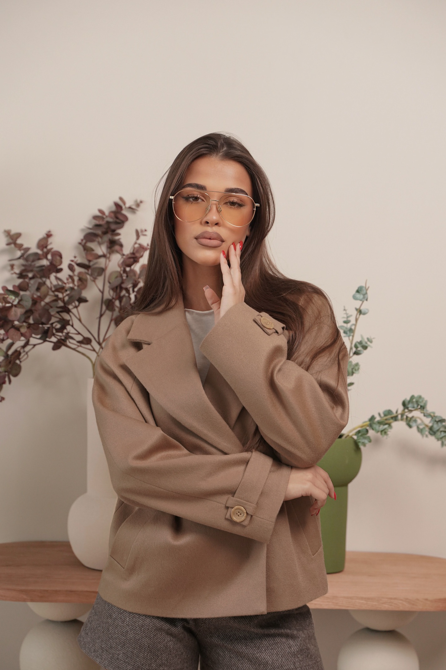 Късо палто от кашмир CAMEL CASHMERE